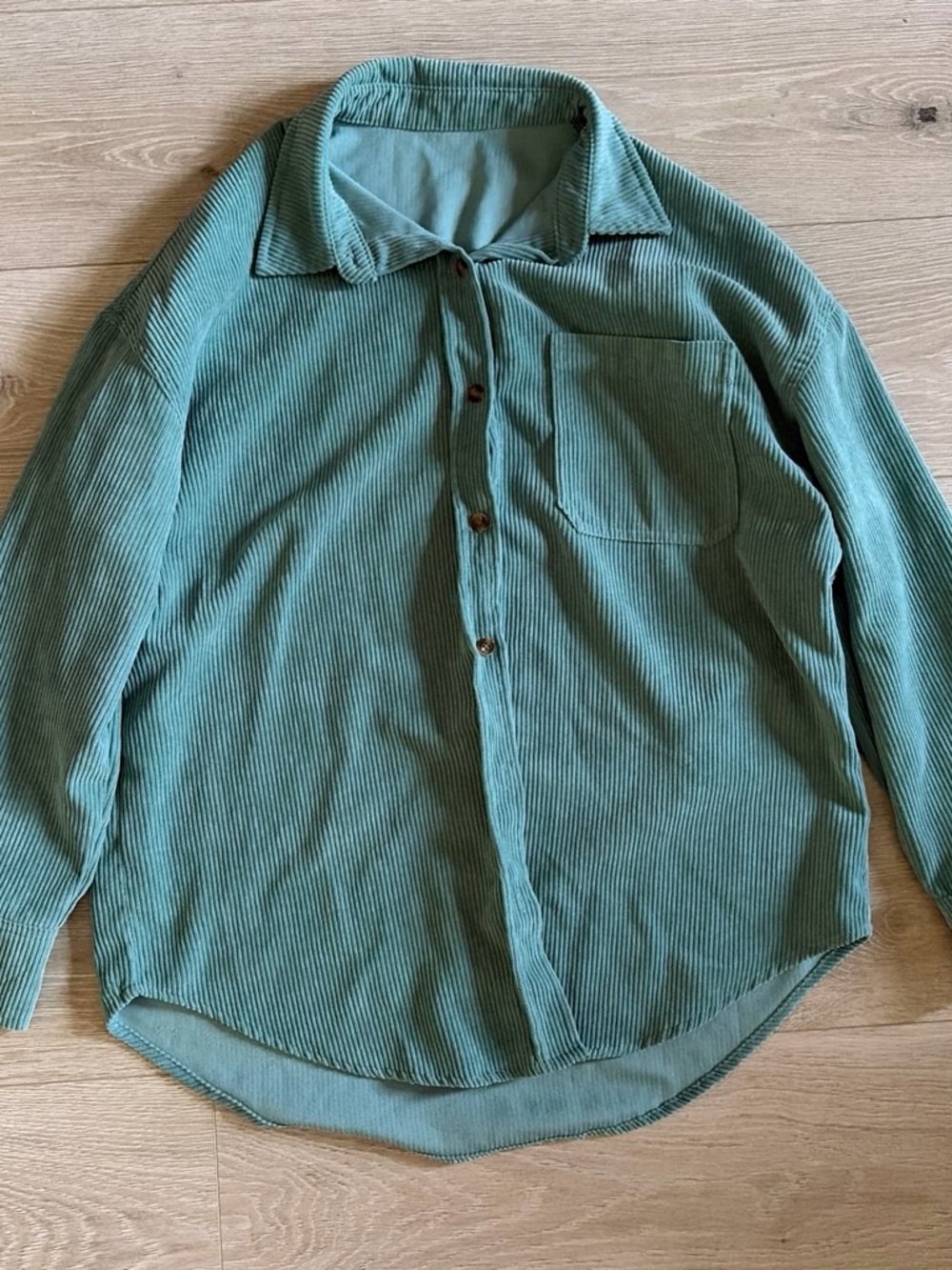 Men's Corduroy Button-Up Shirt - Teal